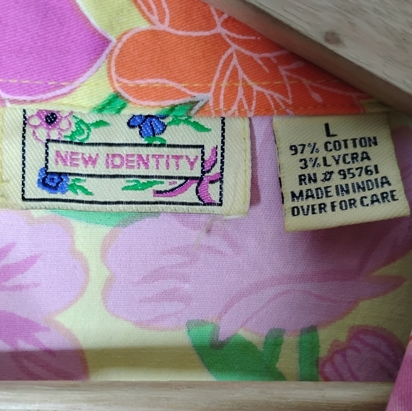 New Identity Floral Sequin Jacket L Cottagecore Vintage-Inspired Lightweight - Picture 8 of 9